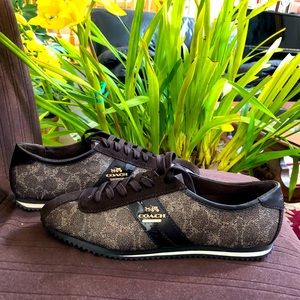 Coach Chestnut Sneakers Ivy Sig Peb Embs PVC/Sde Brand New with Box